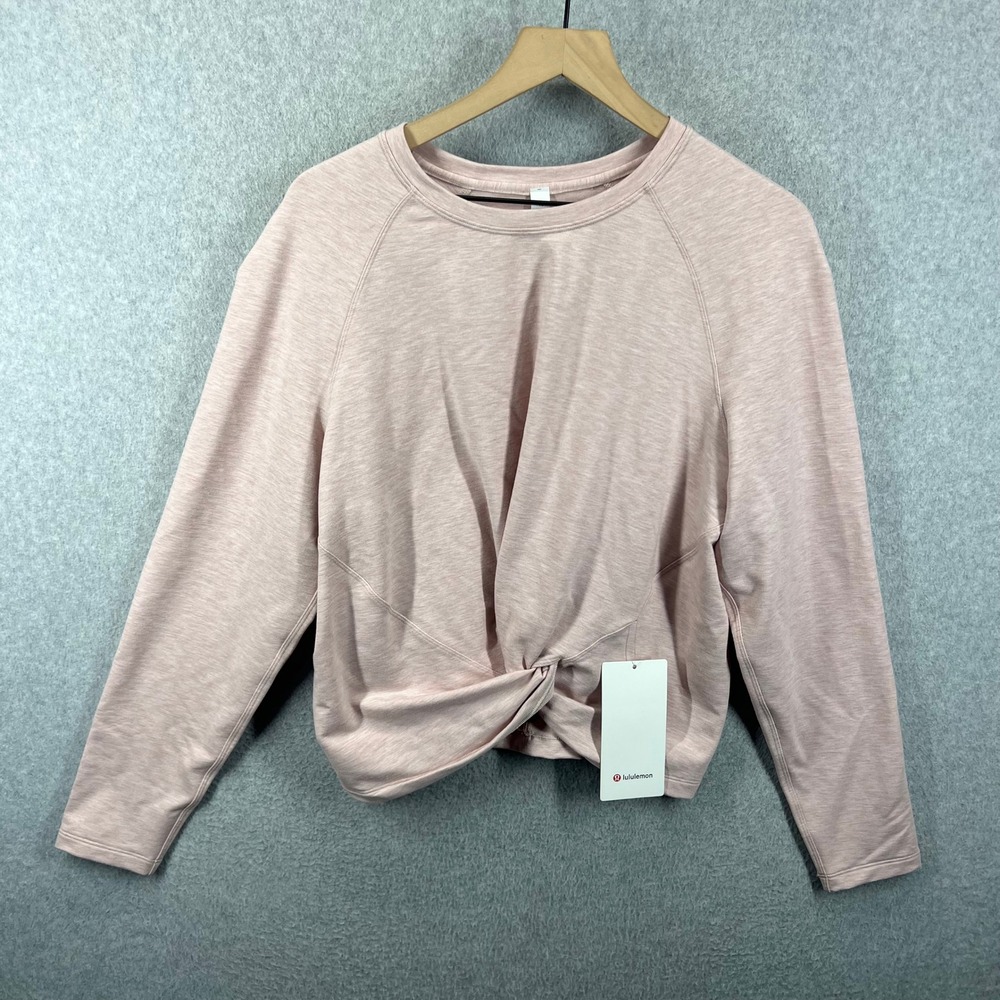 Lululemon Tuck and Gather Pullover Women 10 Pink Modal French Terry NWT
